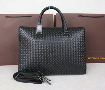 Bottega Veneta intrecciato VN briefcase M80001A black
